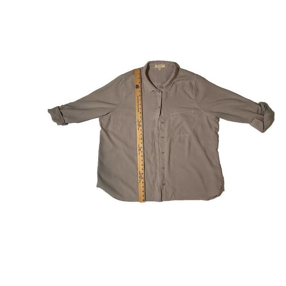 Side Stitch Tencera Button Front Tunic with Shirt Tail Hem & pocket Misty Dawn - Picture 4 of 8